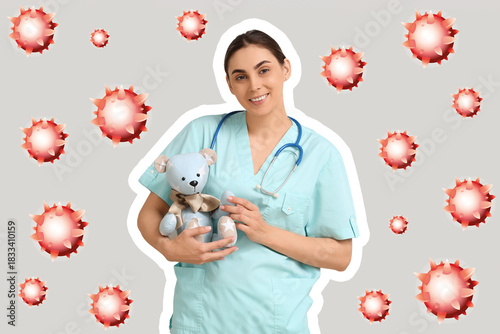 Young female pediatrician w...
