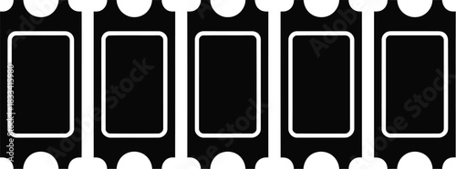 Blank Tickets for Events or Raffles, Featuring Rounded Corners and a Simple, Clean Design