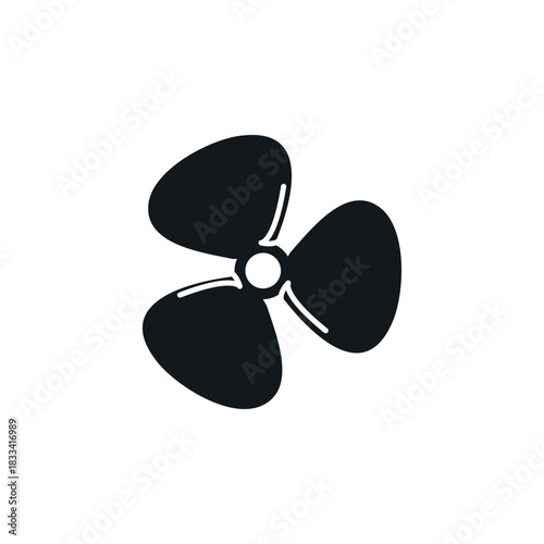 Fan blade vector propeller icon. Ship blade fan turbine airplane logo rotor cooler icon
