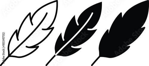 Feather Icons Design Collection Vector Silhouette and Pictogram..eps