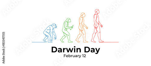 Evolution illustration for Darwin Day on February 12  