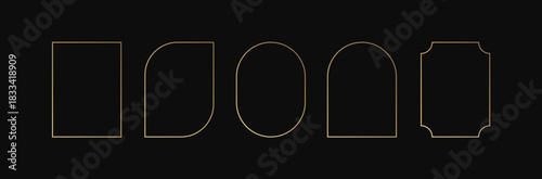 Golden frame border luxury line vector design. Gold frame modern shape background luxury box elegant geometric rectangle.