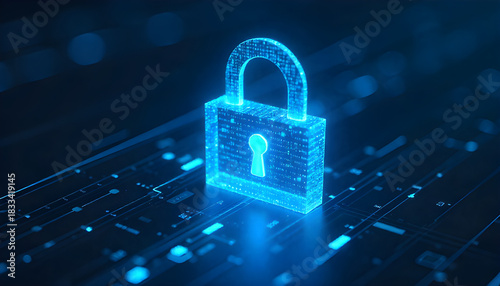 Wallpaper Mural Blue Digital Shield Icon for Network Security and Protection Torontodigital.ca