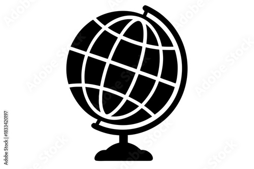 Globe ornament vector icon silhouette