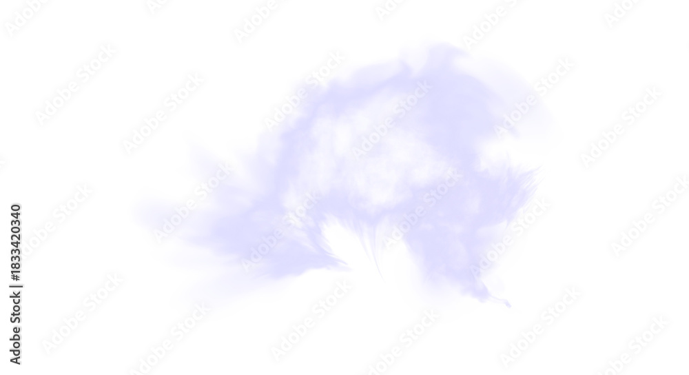 Fototapeta premium A soft purple glowing cloud effect in PNG format with subtle dispersion and airy texture, suitable for fantasy overlays and magical compositions.
