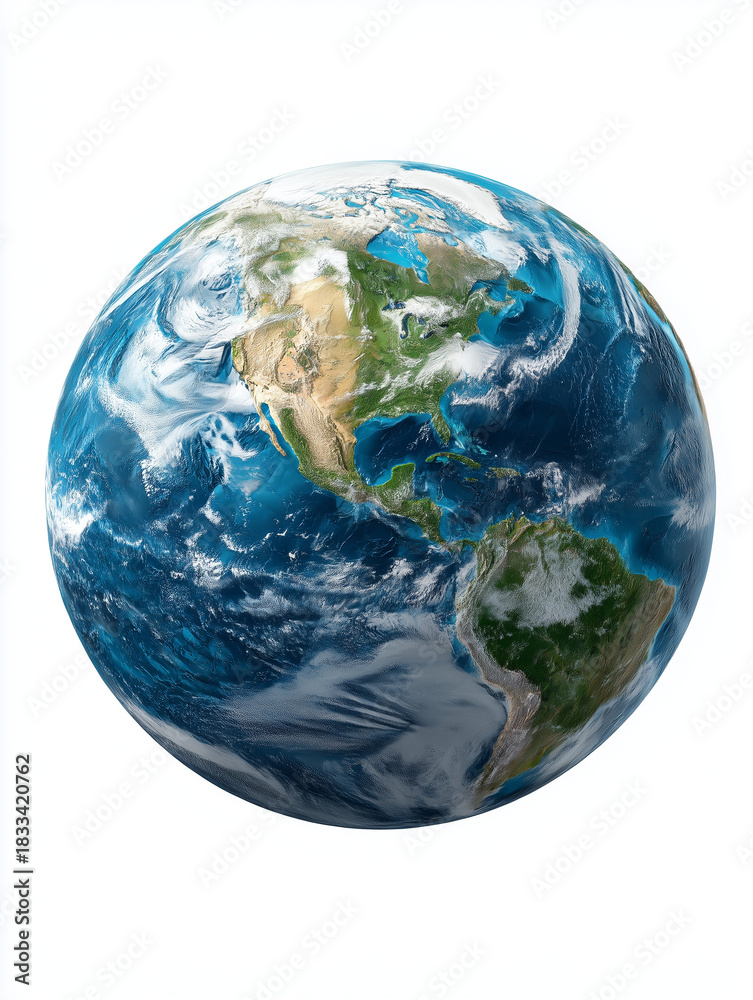 Obraz premium Earth globe showing north and south americas