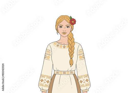 Sif, a Norse pagan goddess of Earth, a female deity from ancient Scandinavian mythology, Nordic myth, and old Germanic paganism, depicted as a mythical character in a flat vector illustration on a