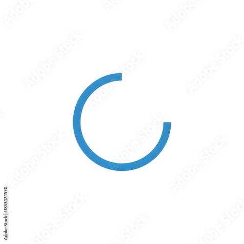 Minimal Loading Circle Isolated - Simple UI Style Progress Spinner with Transparent Background
