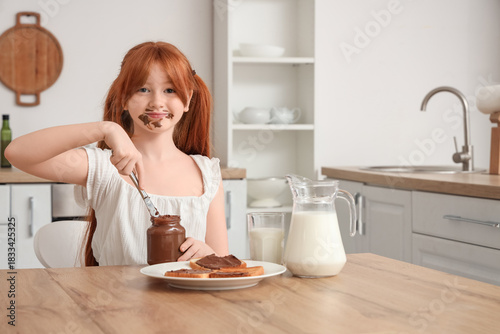 Cute girl with smeared face...