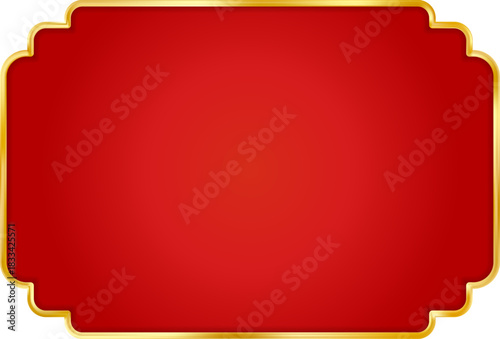 Red Gold Christmas red price tag. Vintage luxury frame