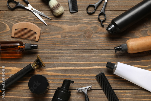 Frame made of male shaving ...