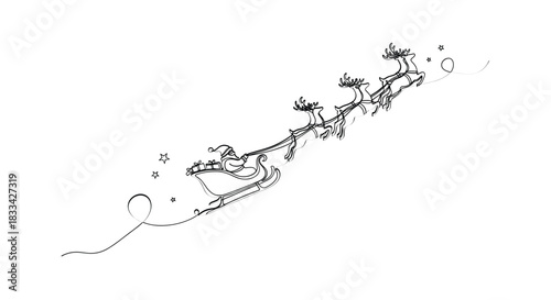 Delicate black and white ink drawing of a winding vine with small leaves and buds