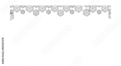 Intricate black and white ornamental border with floral and geometric elements