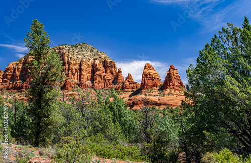 Beautiful red rocks and green forests of Sedona Arizona