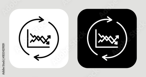 Demand Shift Icon In Black and White Line Style