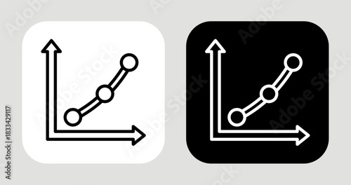 Market Curve Icon In Black and White Line Style