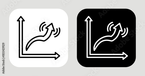 Trend Signal Icon In Black and White Line Style