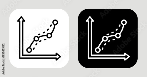 Data Movement Icon In Black and White Line Style