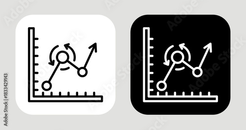 Trend Direction Icon In Black and White Line Style