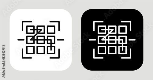 Pattern Scan Icon In Black and White Line Style