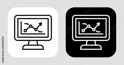 Insight Tracker Icon In Black and White Line Style