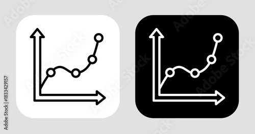 Trend Overview Icon In Black and White Line Style