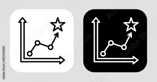 Opportunity Trend Icon In Black and White Line Style