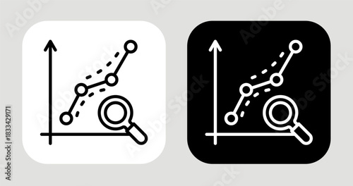 Forecast Line Icon In Black and White Line Style