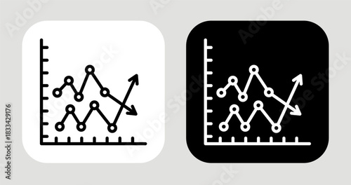 Trend Shift Icon In Black and White Line Style