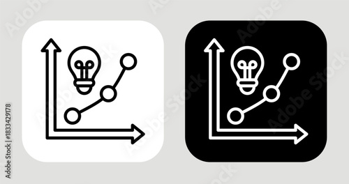 Insight Curve Icon In Black and White Line Style