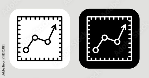 Trend Frame Icon In Black and White Line Style