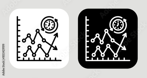 Market Motion Icon In Black and White Line Style