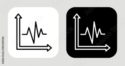 Demand Pulse Icon In Black and White Line Style