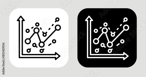 Market Lines Icon In Black and White Line Style