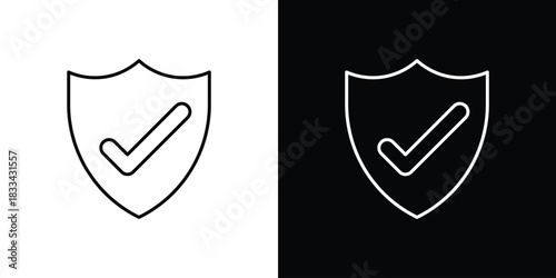 Shield check mark icons Vector Logo Template Illustration Design