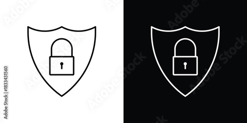Shield lock icons Vector Logo Template Illustration Design