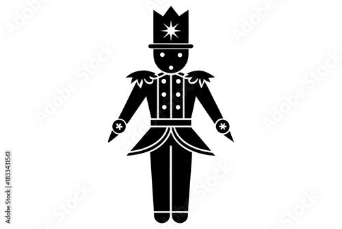 Nutcracker ornament  vector icon silhouette