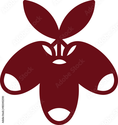 Abstract Maroon Date Fruit Cluster Icon