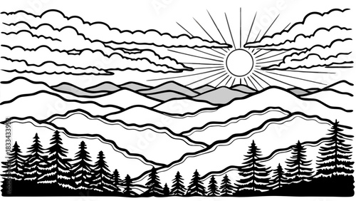 Very beautiful autumn sunrise over the Great Smoky Mountains, featuring glowing ridges, warm seasonal colors, and soft atmospheric layers that create a serene natural panorama.