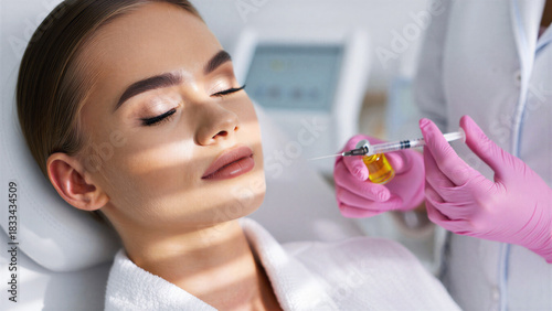 Platelet rich plasma prp injection for facial skin rejuvenation, autologous plasma growth factors therapy in aesthetic clinic, minimally invasive anti aging treatment procedure, cosmetic dermatology