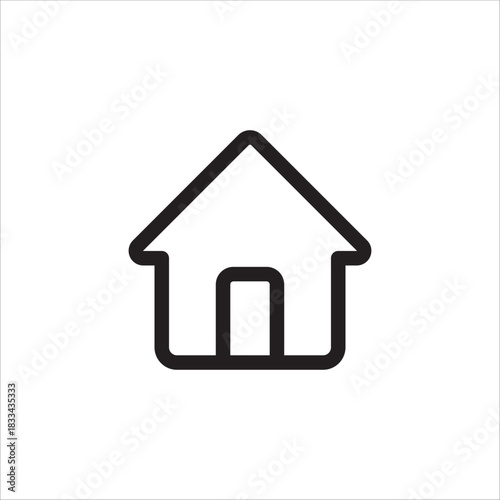 Home page bold line icon. Website home button. Simple home button for website and apps. Main menu page symbol. Vector stock illustration. Icon symbol for house, construction, architecture, mortgage.