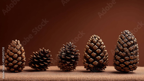 Advertising photo of a group of pine cones