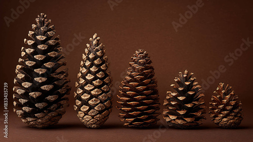 Advertising photo of a group of pine cones