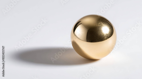 Golden Christmas Tree Ornament on White Background