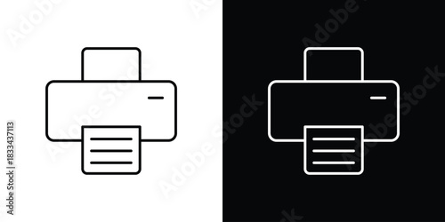 Printer icons isolated outline vector icon with editable stroke