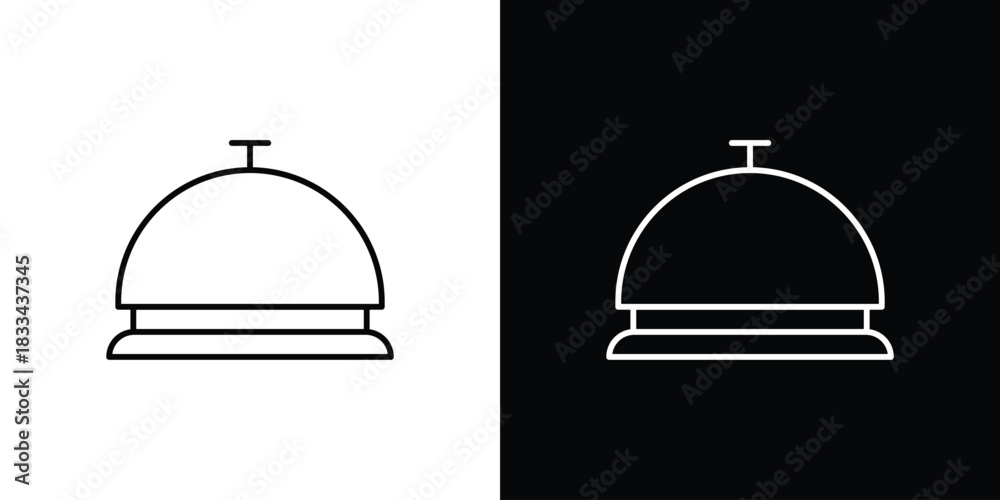 Fototapeta premium Reception bell icons isolated outline vector icon with editable stroke
