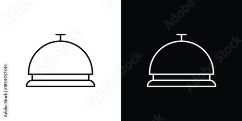 Reception bell icons isolated outline vector icon with editable stroke