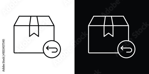 Return purchase icons isolated outline vector icon with editable stroke