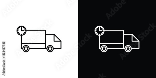 Same day delivery icons isolated outline vector icon with editable stroke