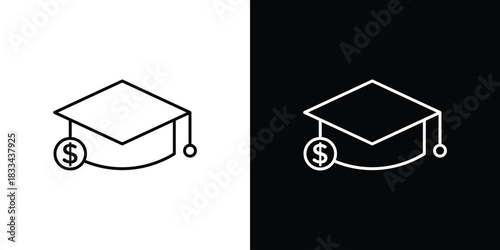 Scholarship icons isolated outline vector icon with editable stroke